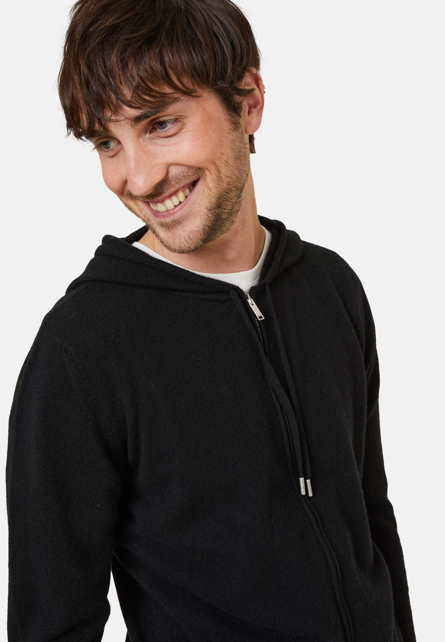Gilet zippé à capuche en cachemire 2 fils - Emilien
