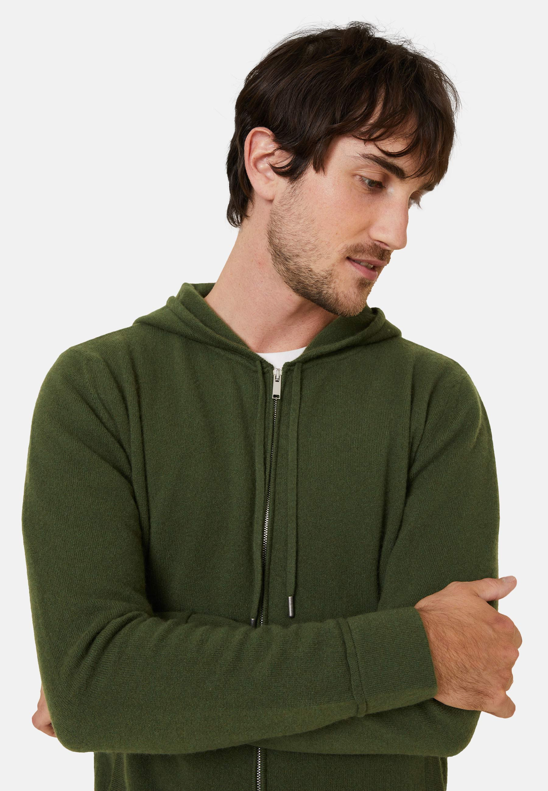 Gilet zippé à capuche en cachemire - Bradley