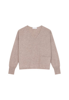 Pull court en cachemire avec poche - Balba 7870 ecureuil - 92 Rouille