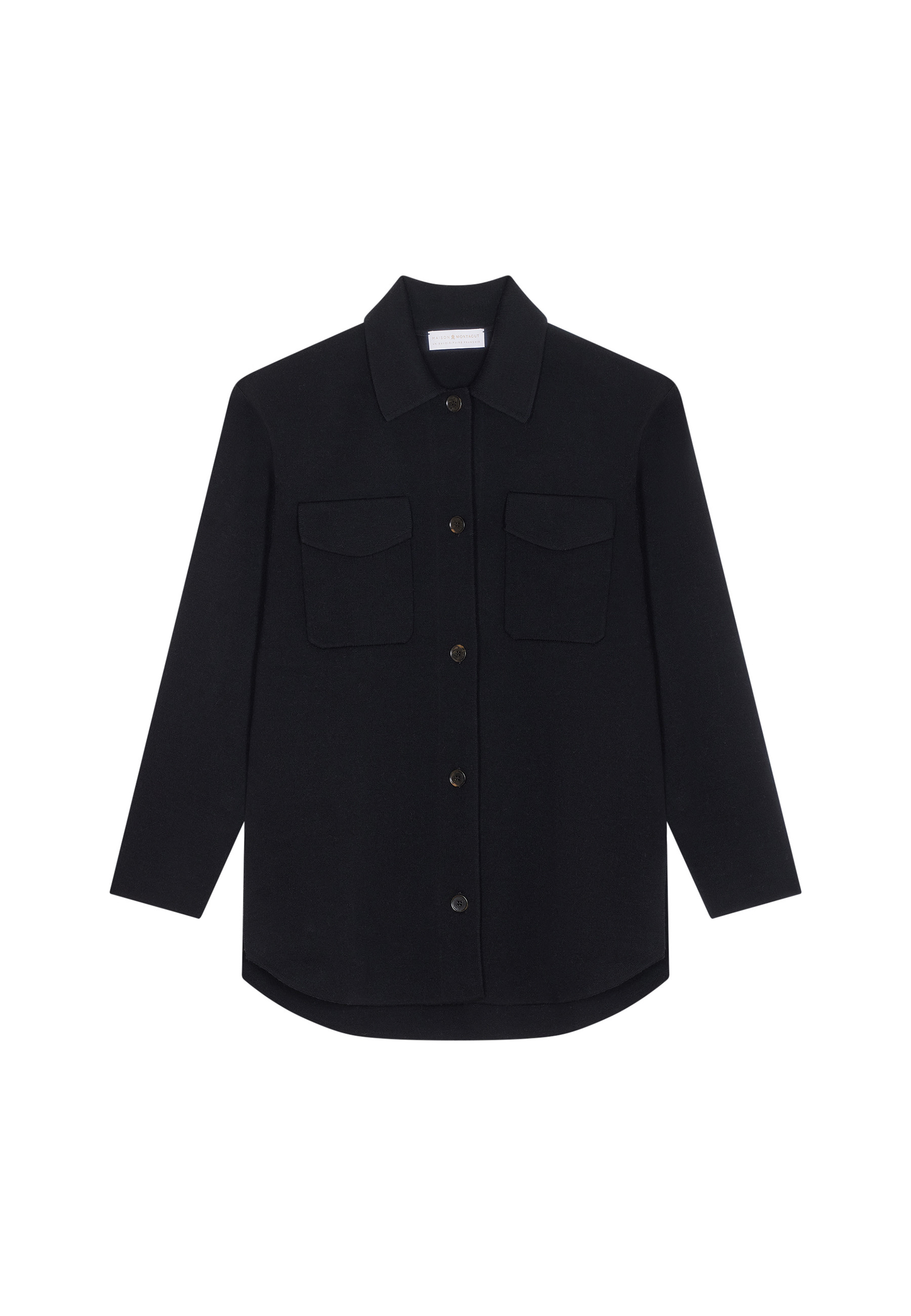 Veste boutonnée avec poches en laine mérinos - Giselle 7841 saphir - 03 Bleu foncé