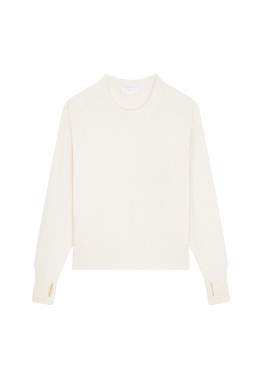Wool and cashmere mitten-sleeved round-neck sweater - Gemma