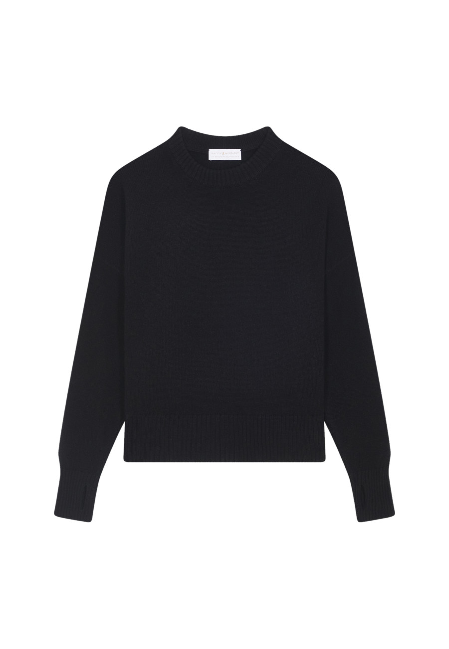 Wool and cashmere mitten-sleeved round-neck sweater - Gemma