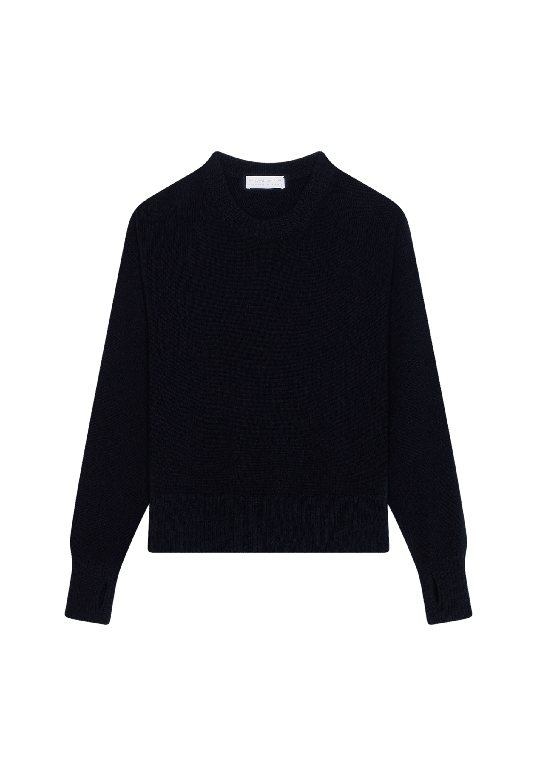 Pull col rond manches mitaines en laine et cachemire - Gemma 7811 volute - 09 Gris moyen