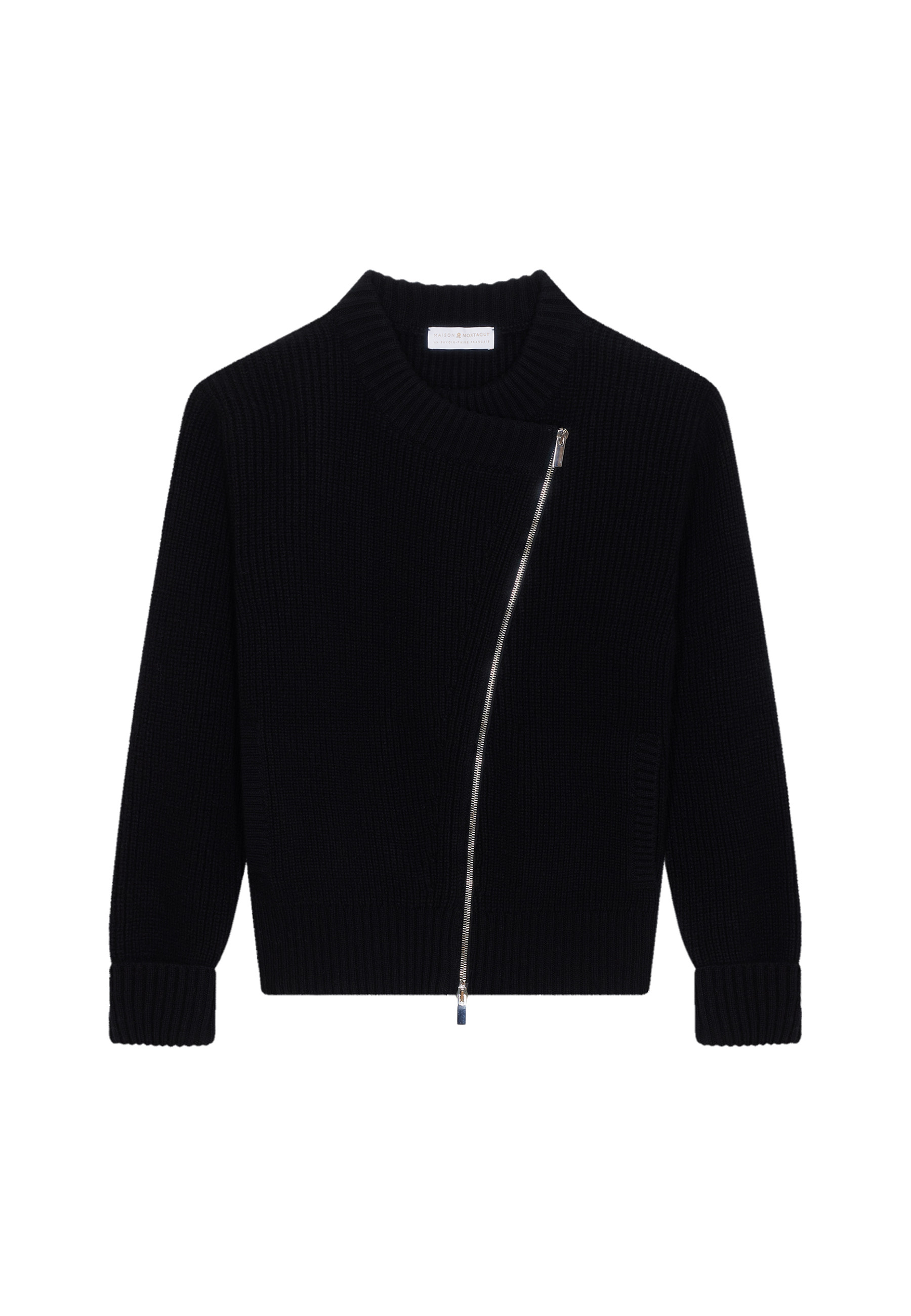 Asymmetrical wool and cashmere zip jacket - Gwenn