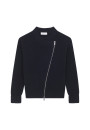 Veste zippée col rond en laine et cachemire - Gwenn 7840 marine - 05 Bleu marine
