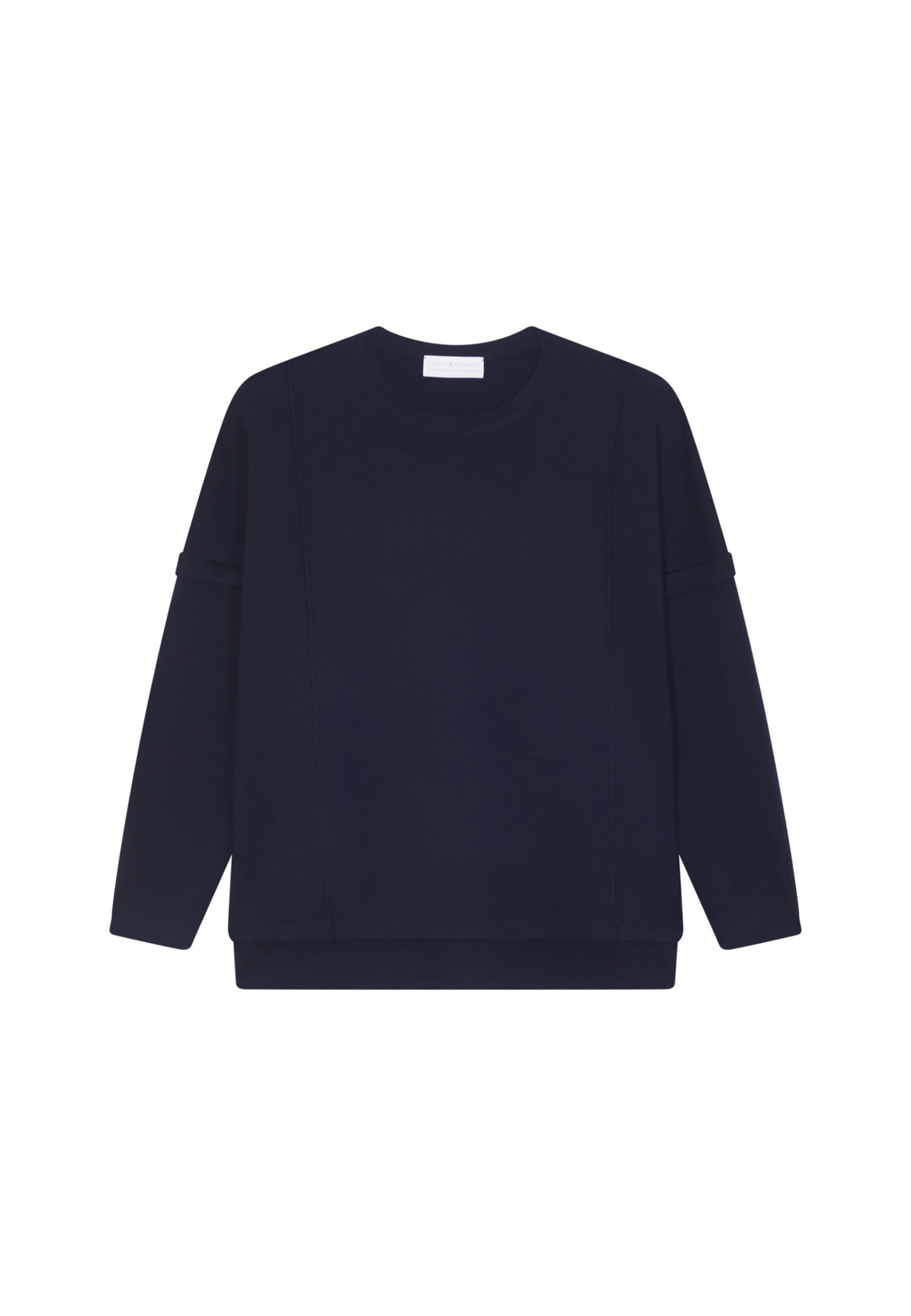 Pull ample col rond en laine mérinos - Guerande 7850 foret - 83 Kaki