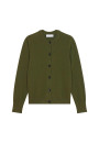 Cardigan boutonné col rond en cachemire - Ari 7813 ombre - 10 Gris foncé