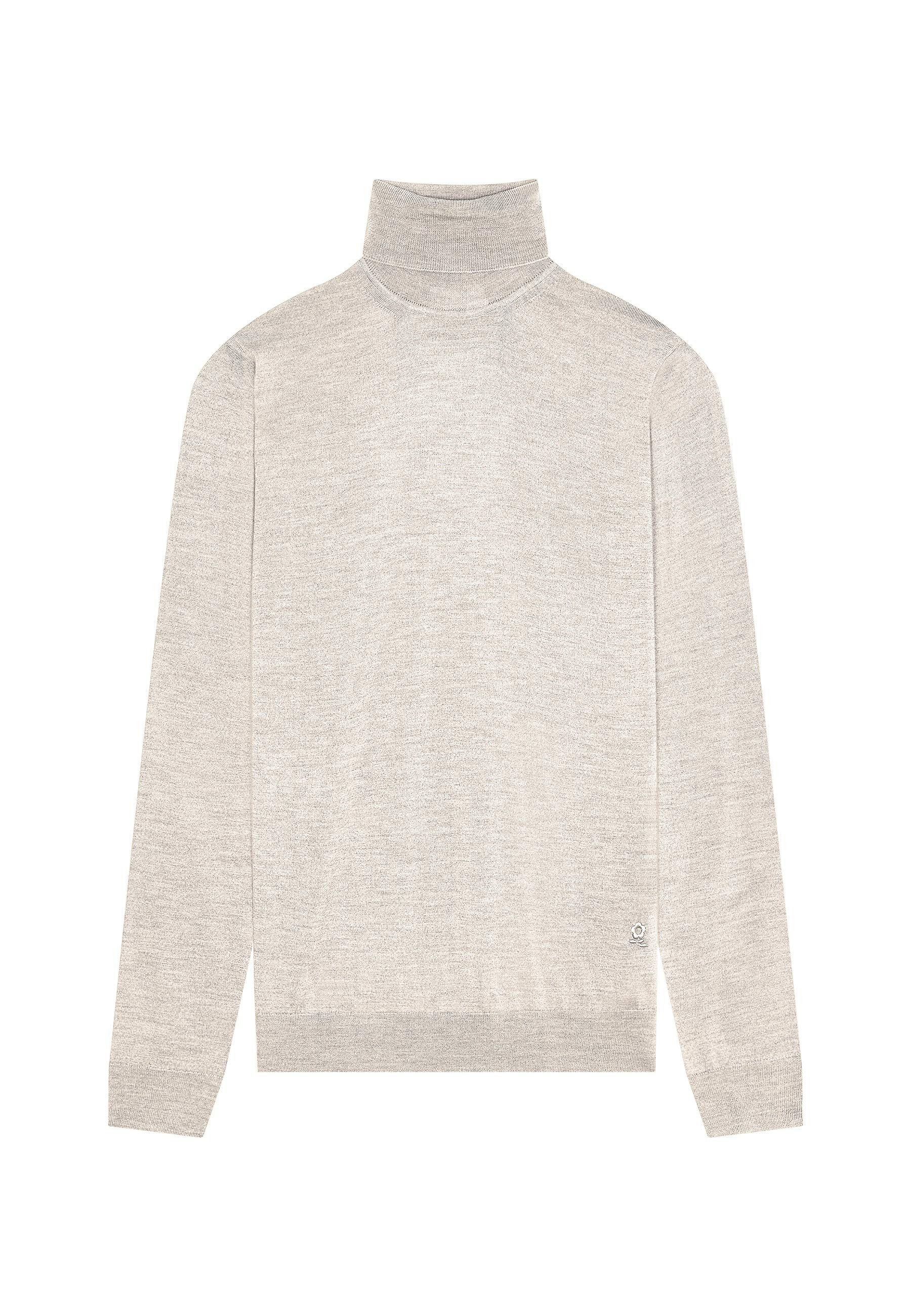 Pull col roulé avec logo en laine mérinos - Enzo