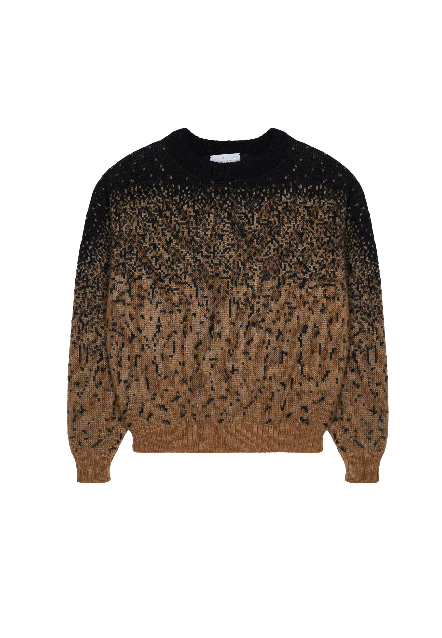 Two-tone round-neck mohair sweater - Figaro