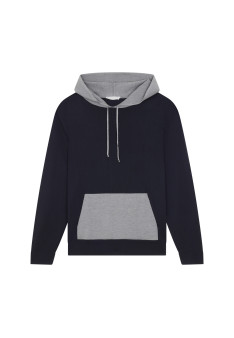 Hoodie à capuche avec poches en Fil lumière et laine mérinos - Flavien