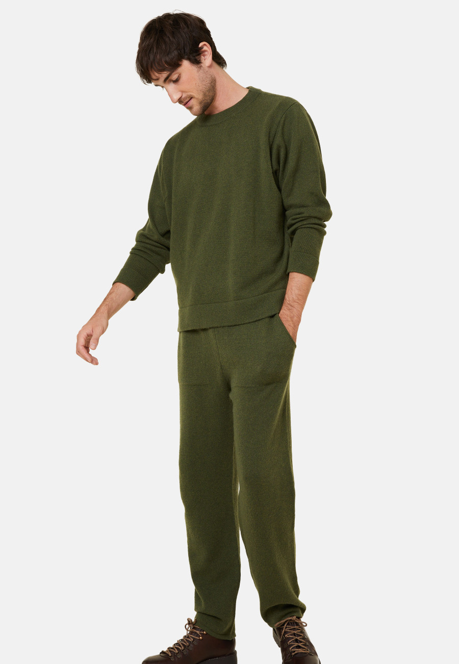 Calças de lã e caxemira com bolsos - Fabri