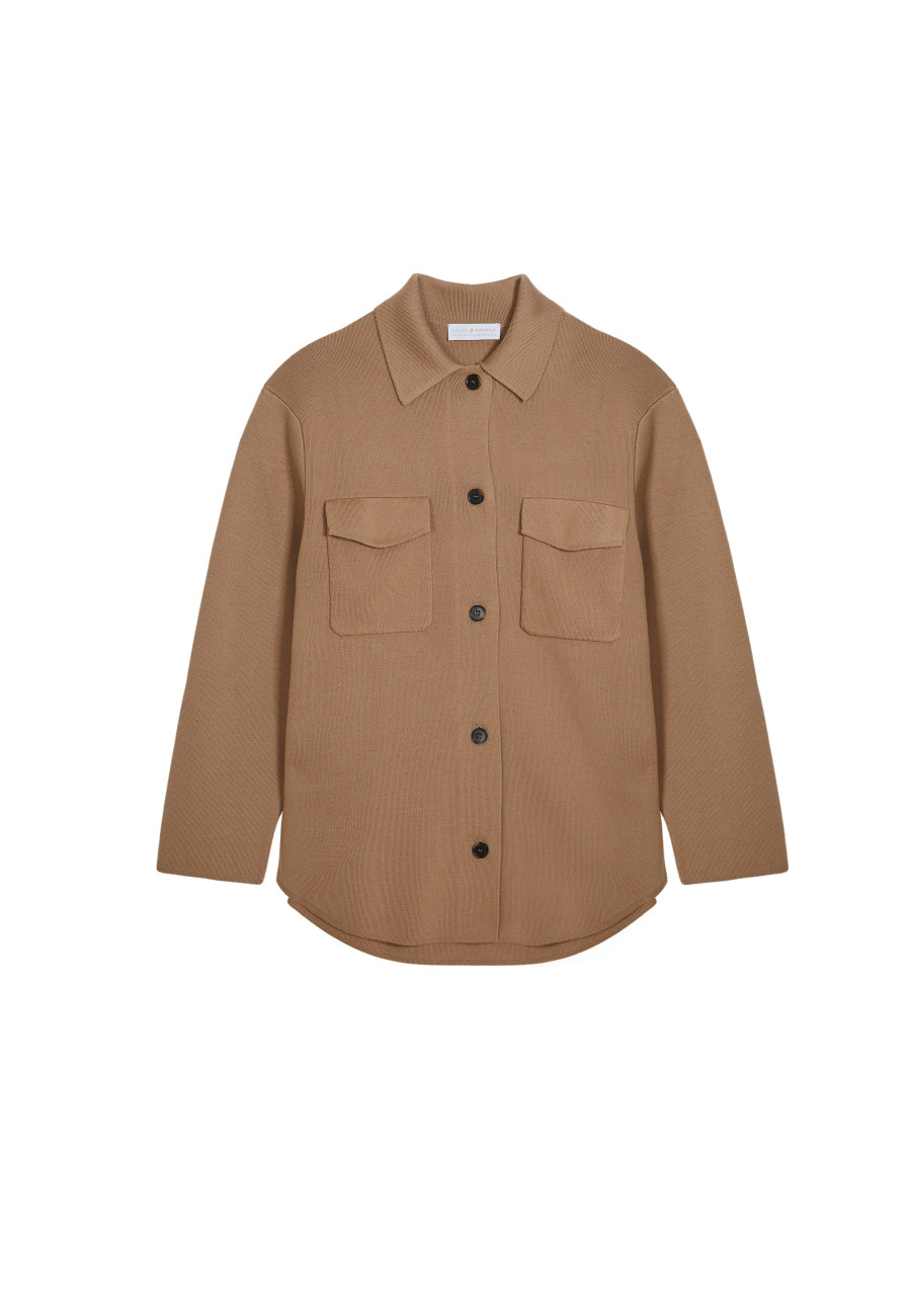 Button-down jacket with merino wool pockets - Giselle