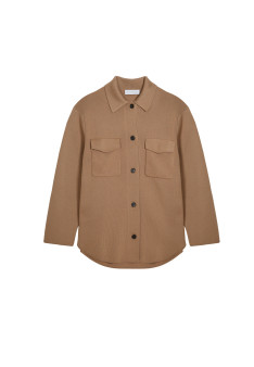 Veste boutonnée avec poches en laine mérinos - Giselle 7841 saphir - 03 Bleu foncé