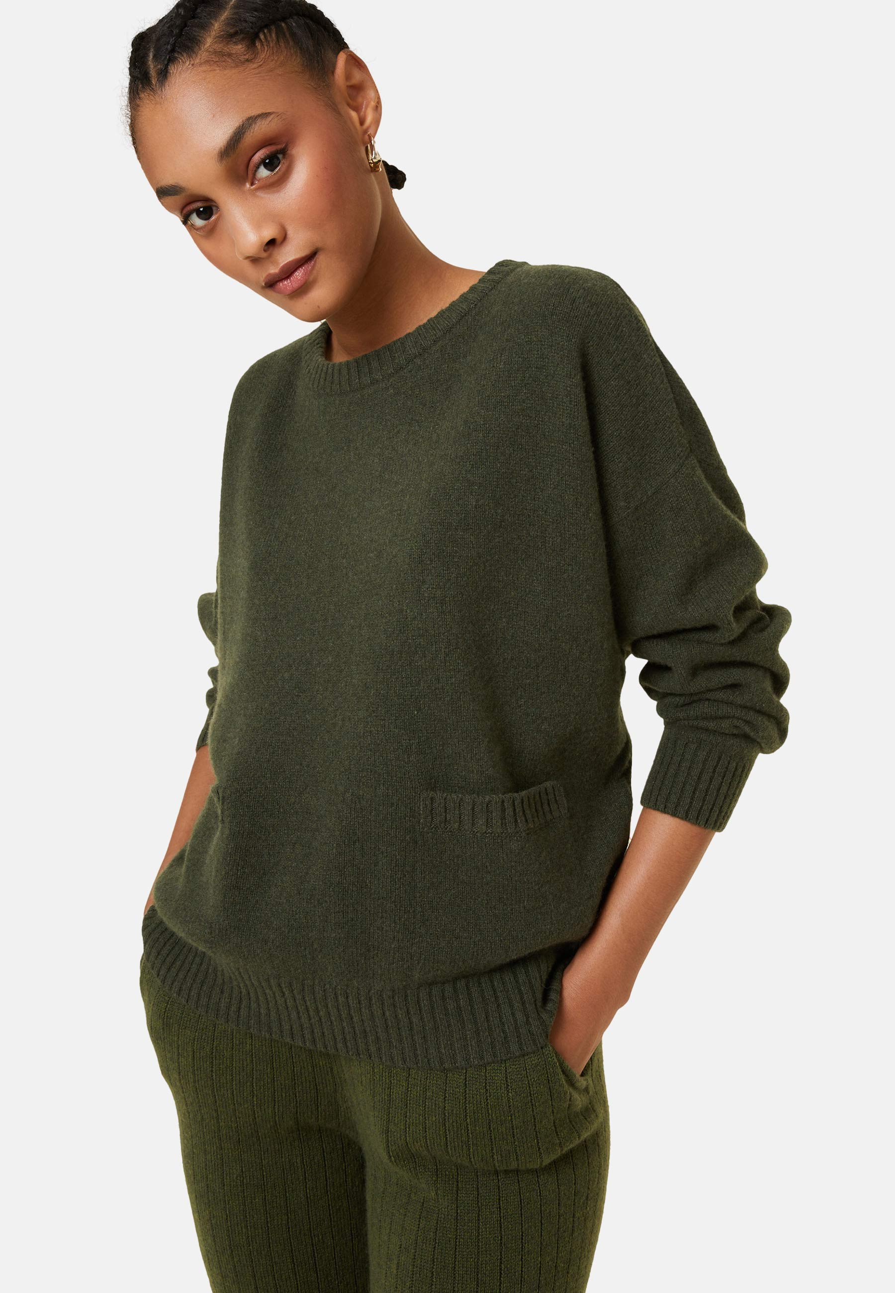 Loose sweater with pockets in recycled cashmere and wool - Davina
