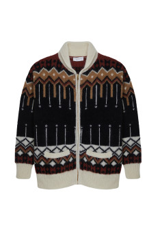 Mid-length zipped jacket with pockets in cocoon wool - Goia