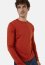 Pull col rond en laine mérinos finitions roulotées - Rythme 7860 soleil - 89 Moutarde