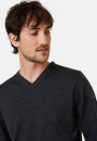 Pull col V avec logo en laine mérinos - Elmo 7881 cerise - 51 Bordeaux