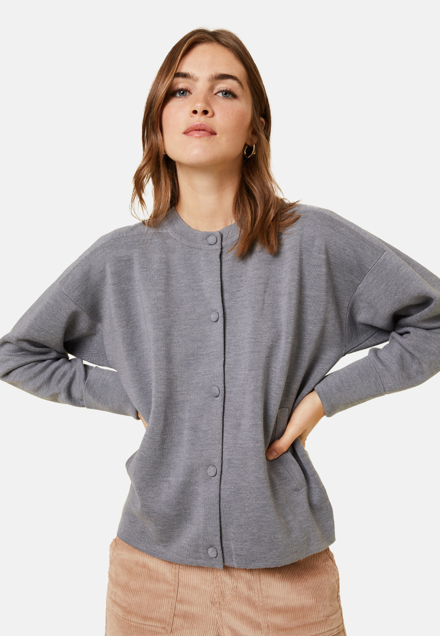 Veste boutonnée à poches en laine mérinos - Gaspard