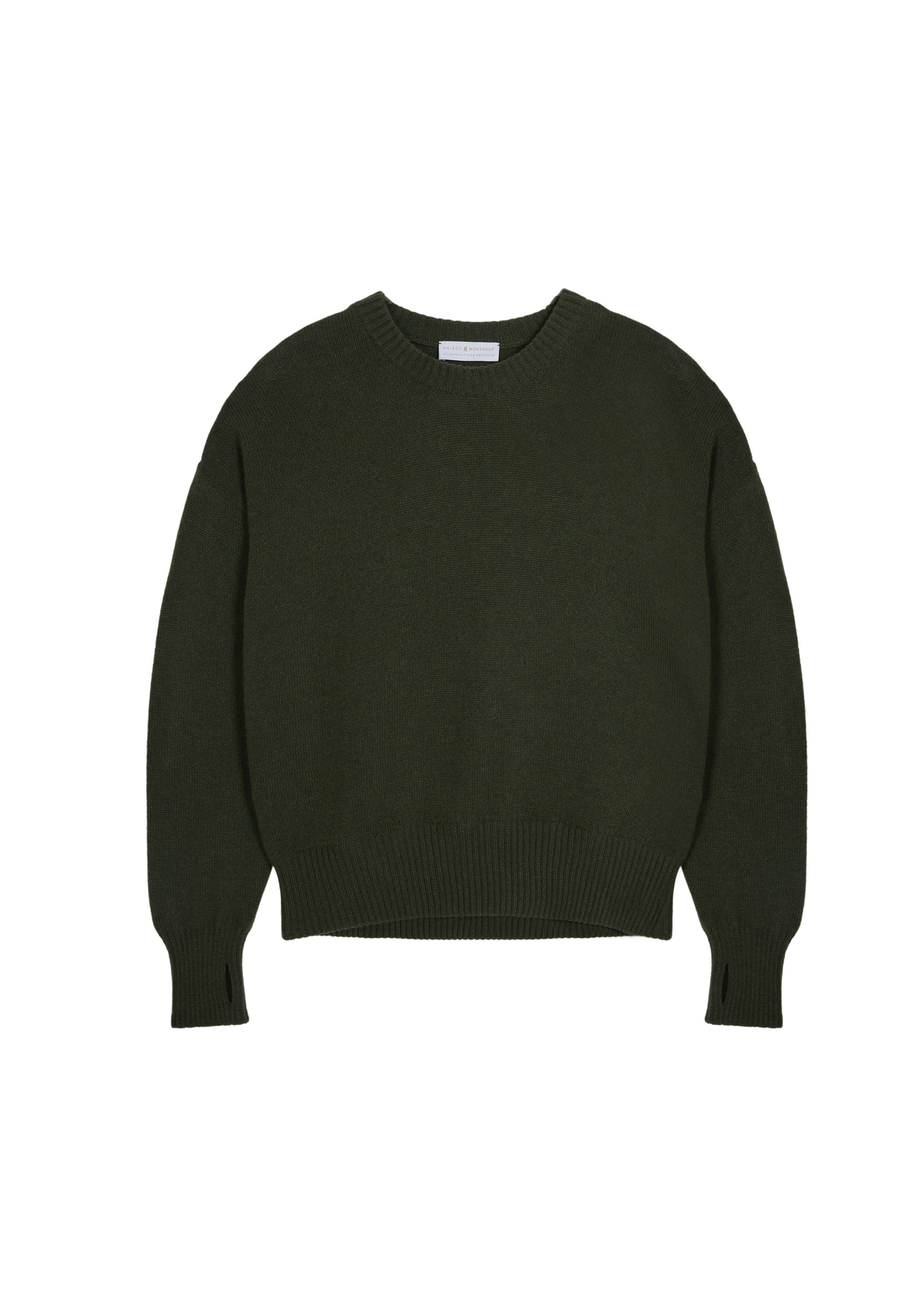 Pull col rond manches mitaines en laine et cachemire - Gemma 7811 volute - 09 Gris moyen