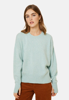 Wool and cashmere mitten-sleeved round-neck sweater - Gemma