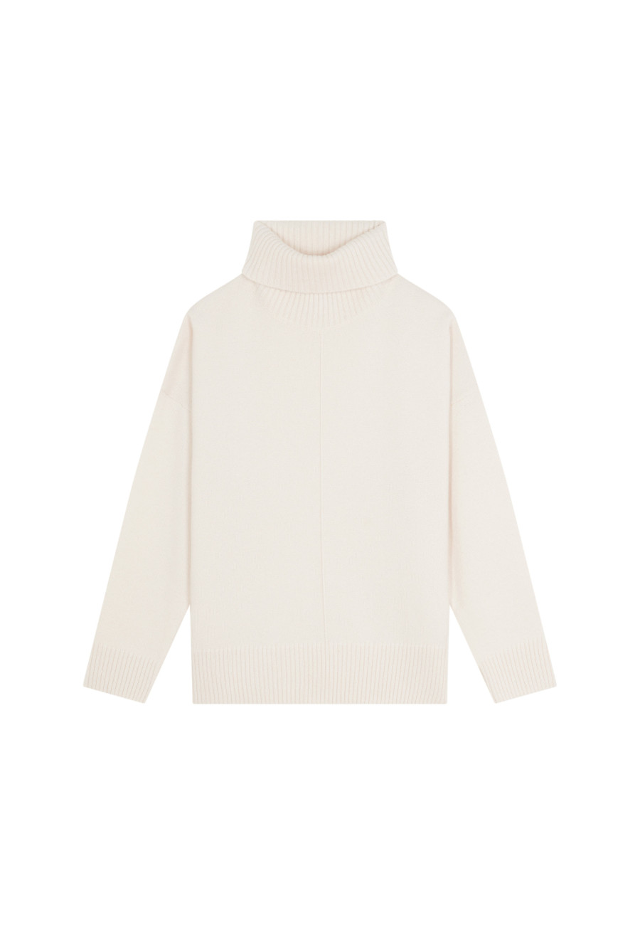 Suéter de gola alta com fenda de cashmere de 4 fios - Adena 
