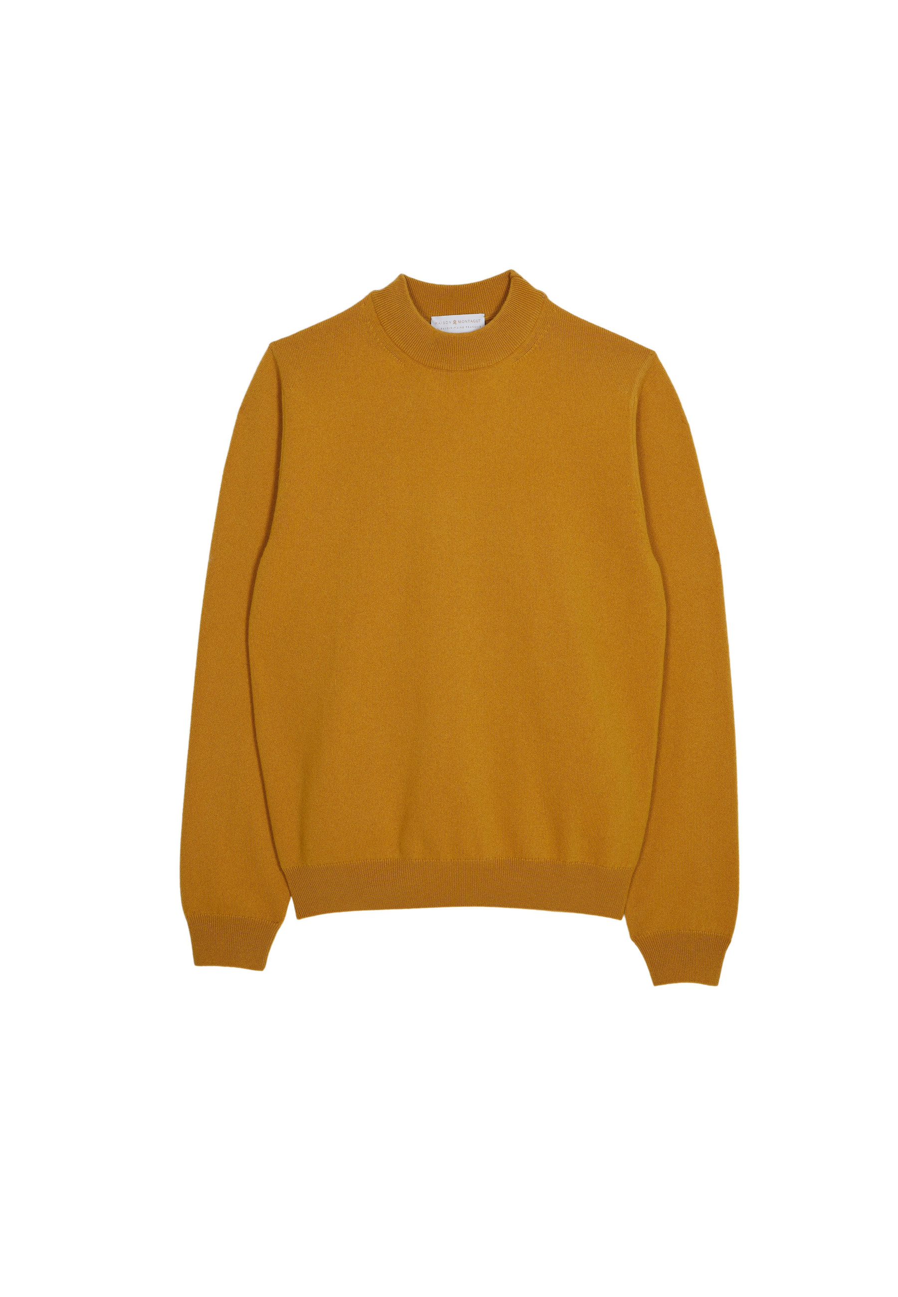  	Pull col montant en cachemire - Esteban 7860 soleil - 89 Moutarde