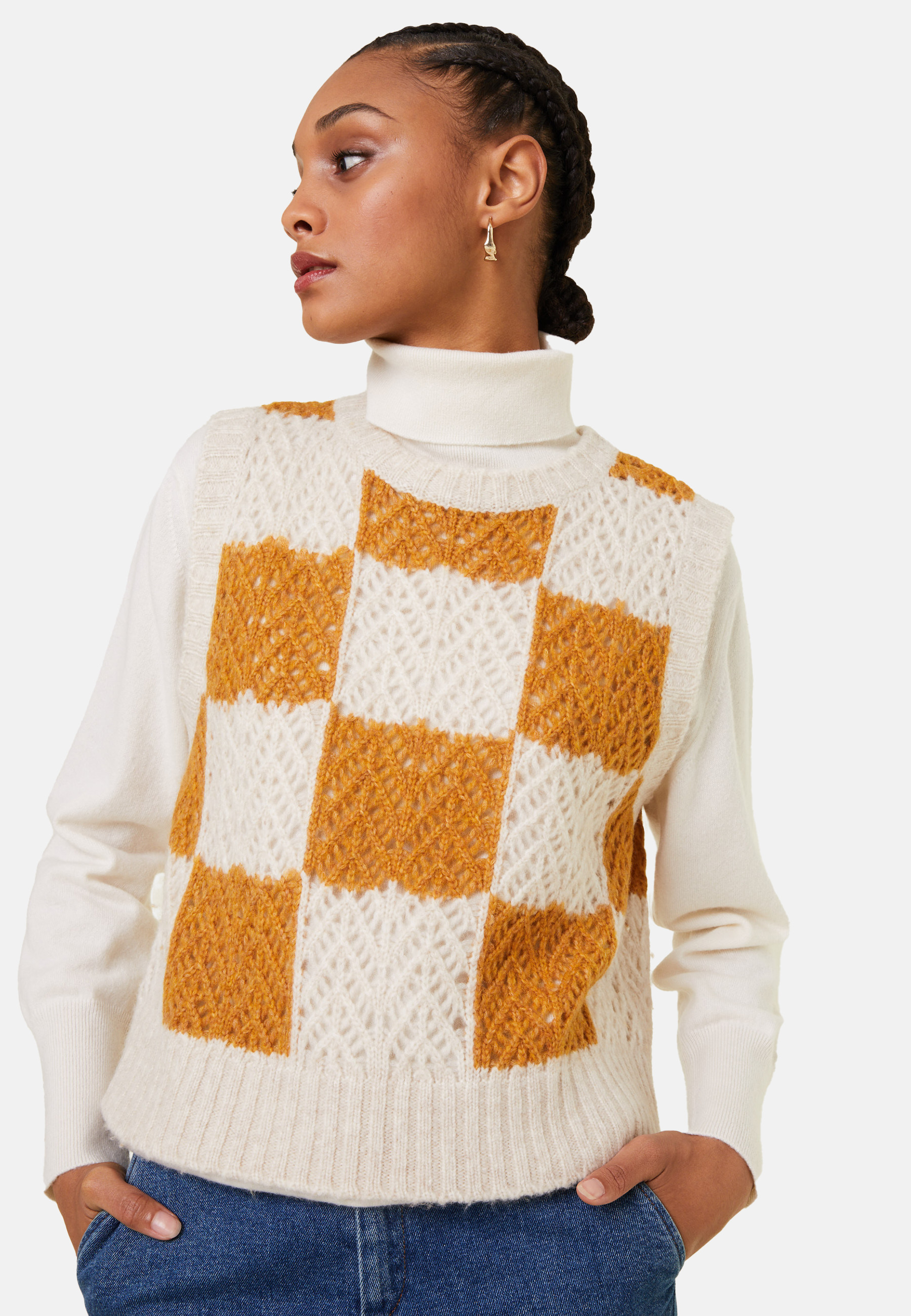 Openwork sleeveless wool cocoon sweater - Geva