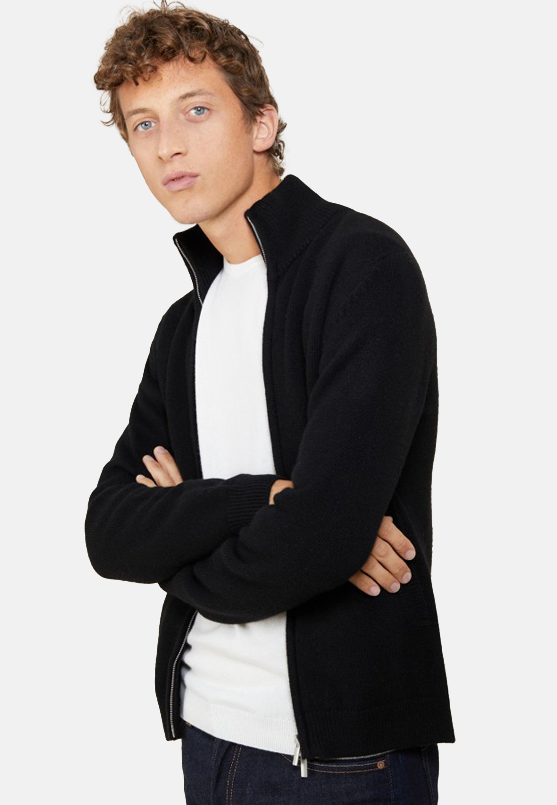 Zipped jacket in 4-ply cashmere - Balthazar