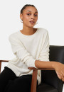 Pull ample boutonné à col rond en cachemire - Acene 7860 soleil - 89 Moutarde