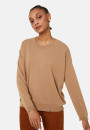Pull ample boutonné à col rond en cachemire - Acene 7860 soleil - 89 Moutarde