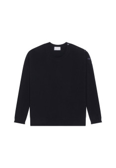 Loose-fit buttoned cashmere round-neck sweater - Acene