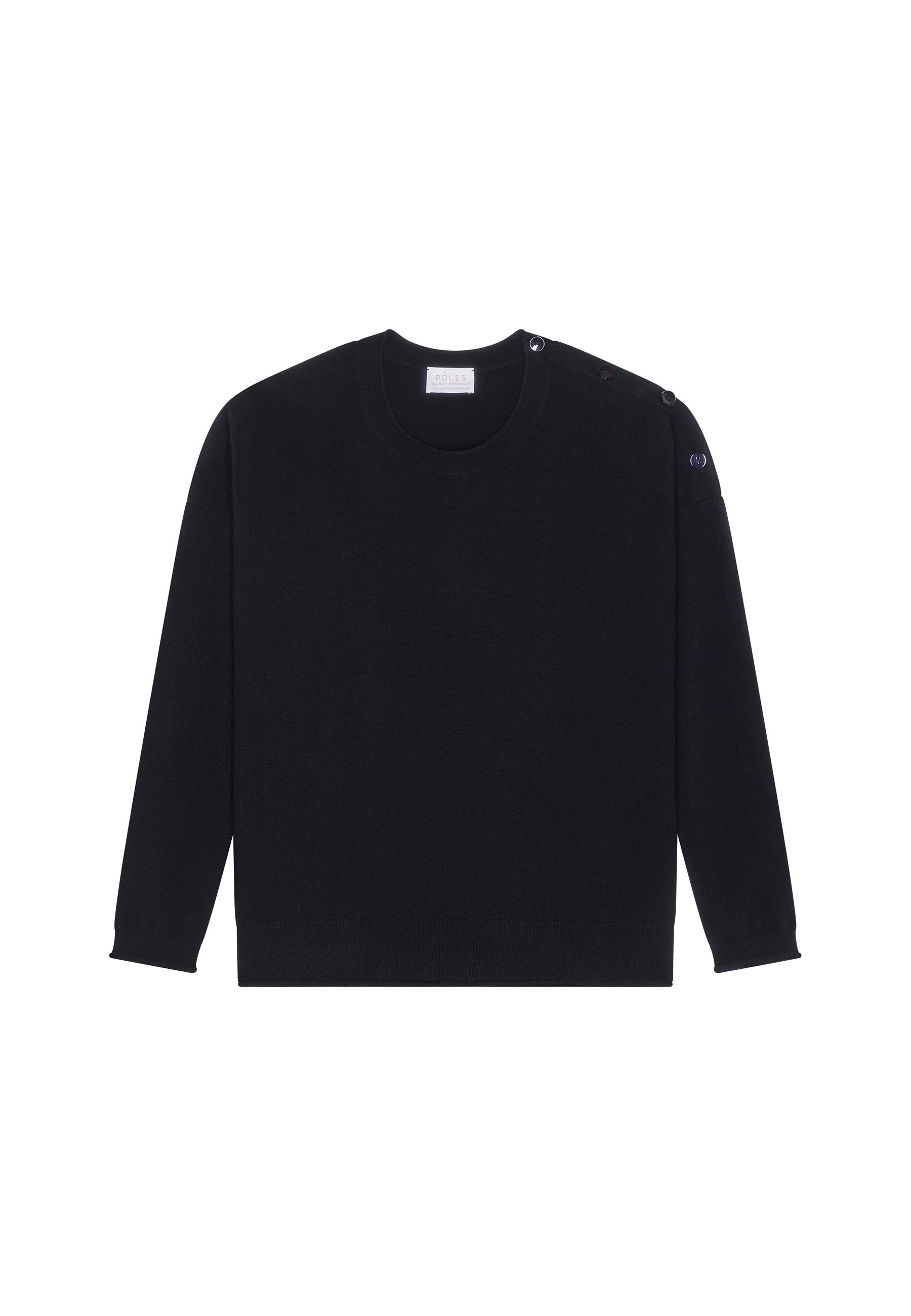 Pull ample boutonné à col rond en cachemire - Acene 7860 soleil - 89 Moutarde