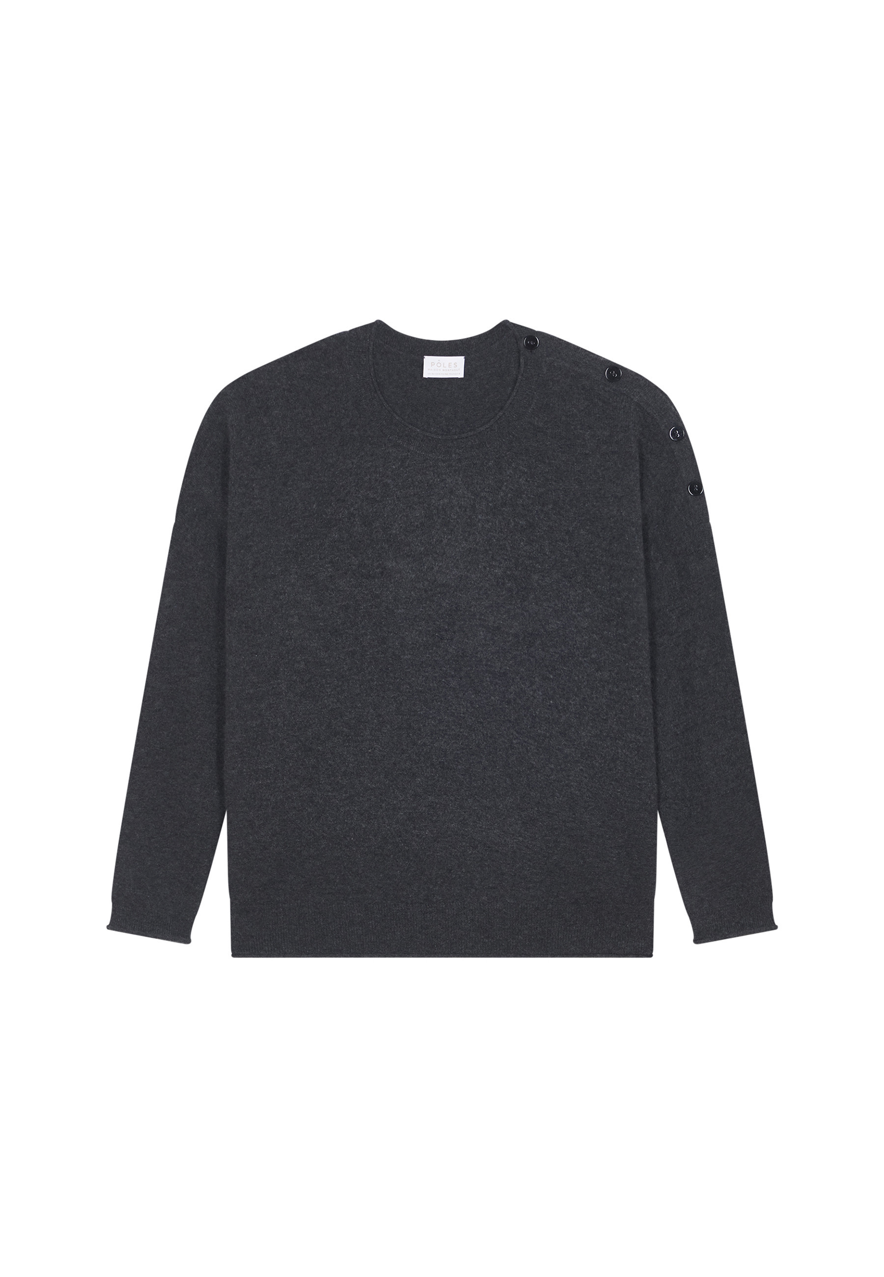 Pull ample boutonné à col rond en cachemire - Acene 7860 soleil - 89 Moutarde