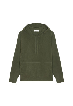 Hoodie à capuche avec poches en laine et cachemire - Fabio 7811 volute - 09 Gris moyen
