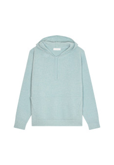 Hoodie à capuche avec poches en laine et cachemire - Fabio 7811 volute - 09 Gris moyen