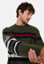 Pull col rond rayé en cachemire et laine recyclés - Fael