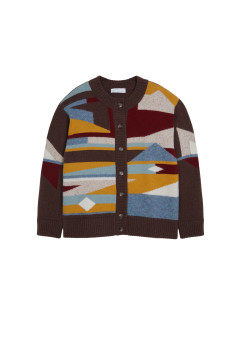 Long buttoned wool blend cardigan - Gloria