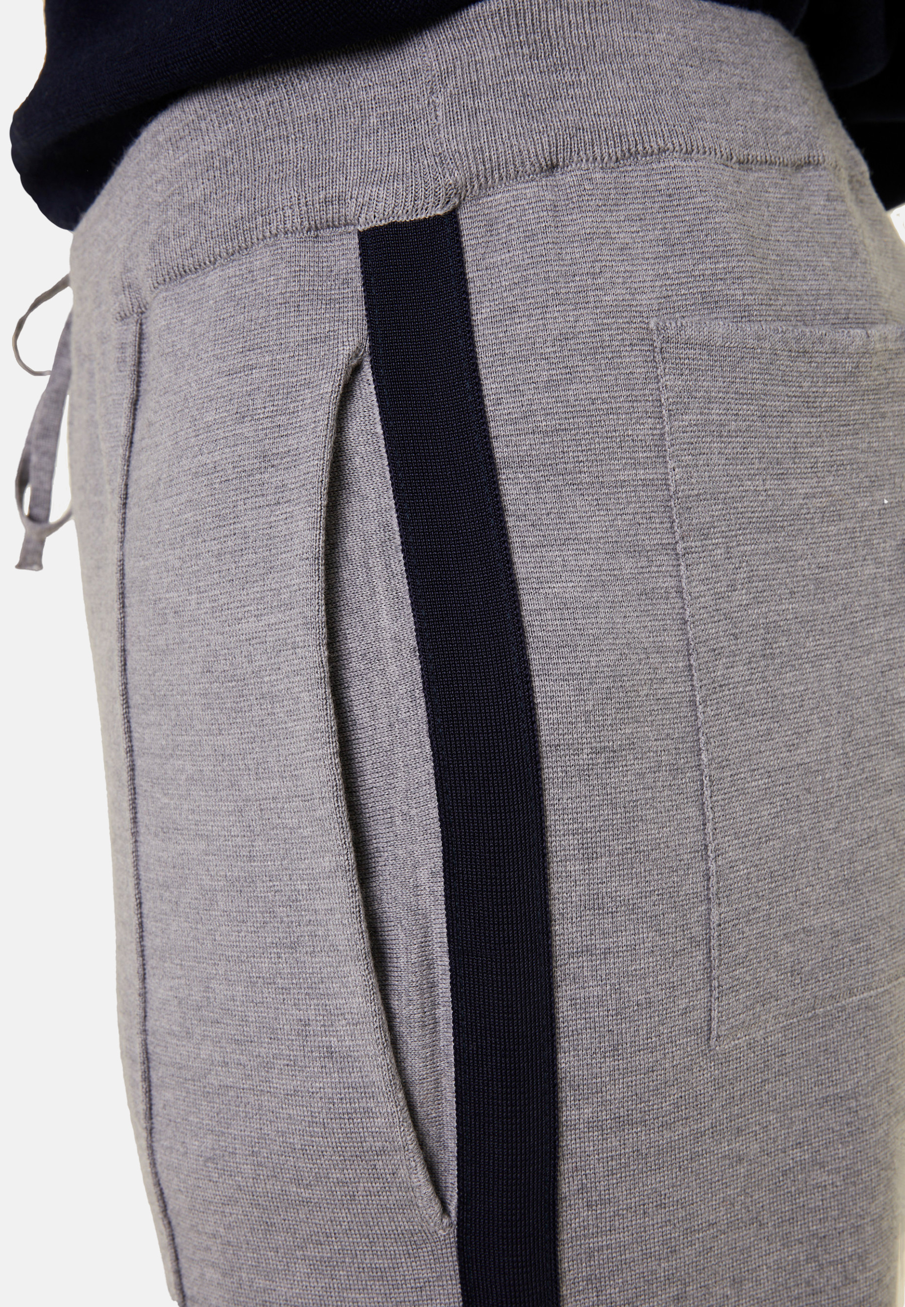 Pantalon à poches en laine mérinos et Fil Lumière - Franck