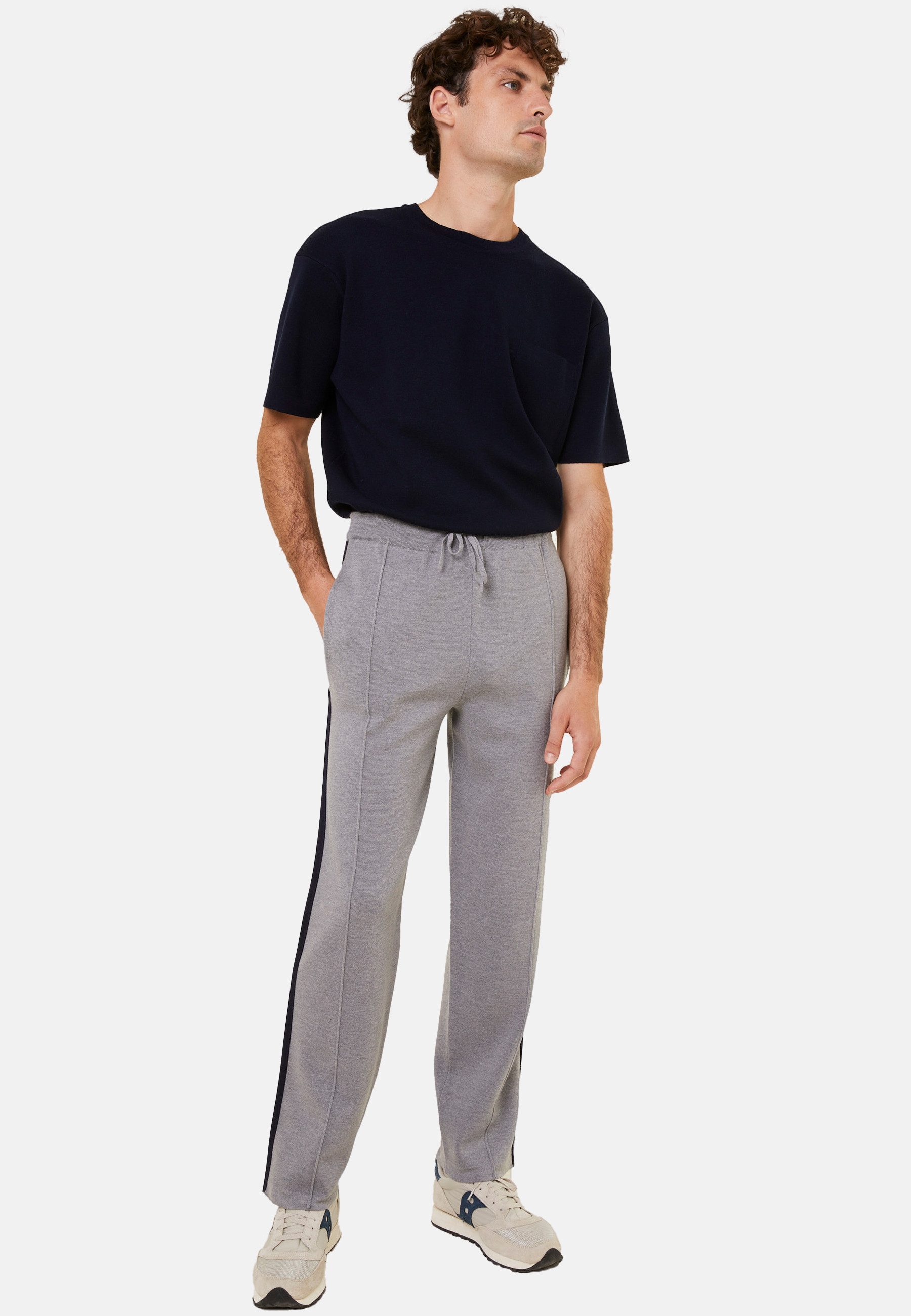 Pantalon à poches en laine mérinos et Fil Lumière - Franck