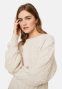 Pull ample à jeux de points en laine cocon - Gassia 7860 soleil - 89 Moutarde