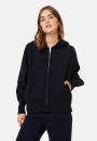 Gilet zippé à capuche manches chauves souris en cachemire et laine recyclés - Albin 7810 noir - 01 Noir