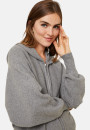 Zipped hoodie with batwing sleeves in recycled cashmere and wool - Albin