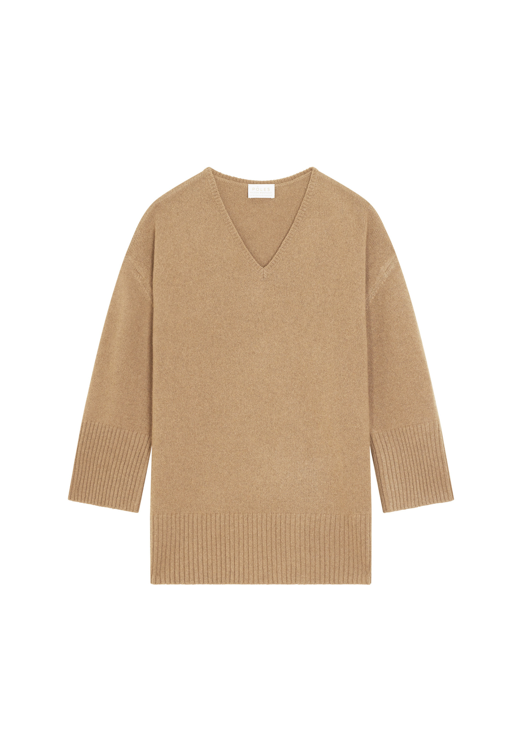 Loose sweater with slits in recycled cashmere and wool - Darius