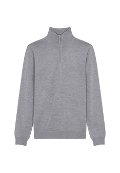 Trucker neck sweater with logo in merino wool - Ryan