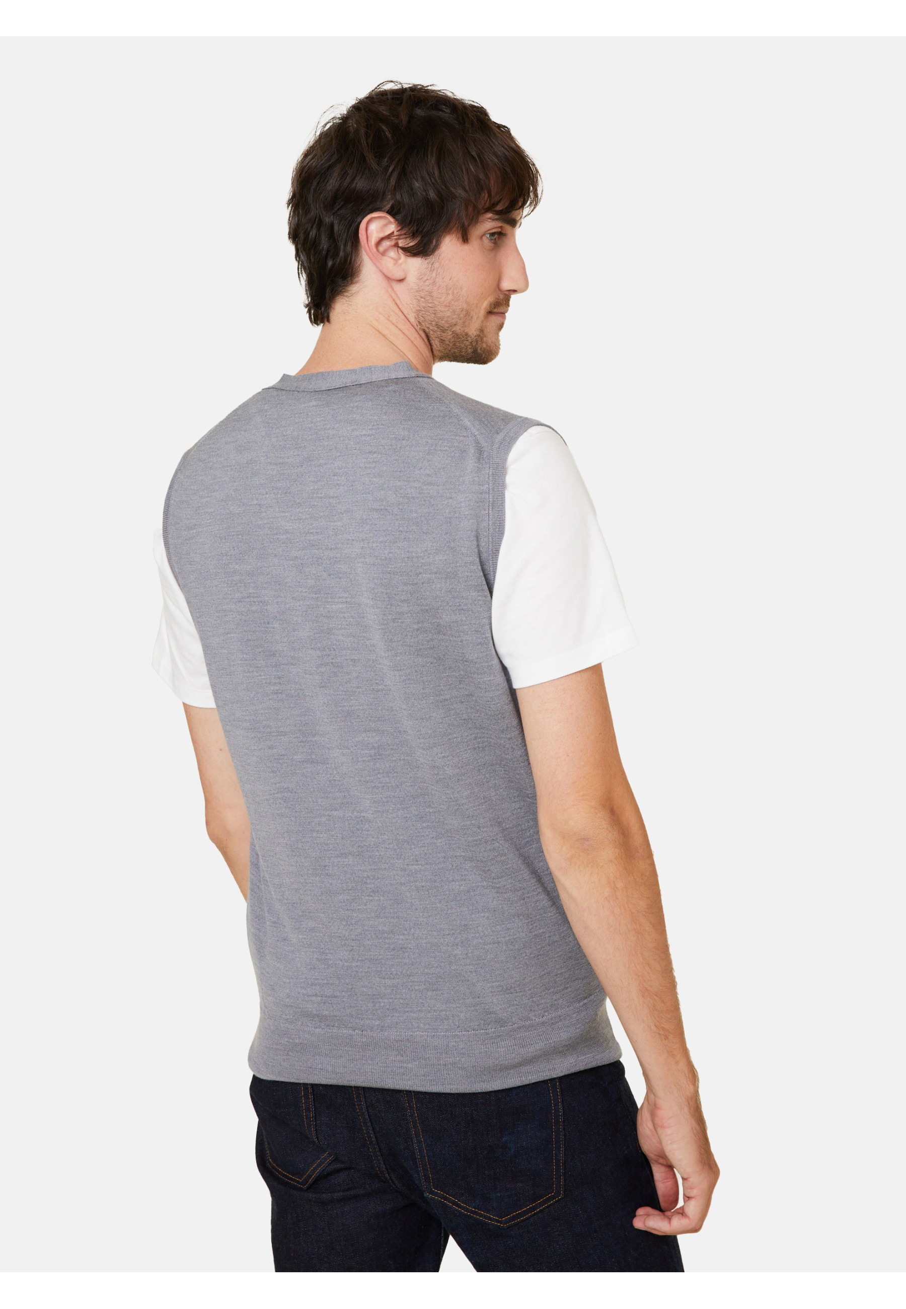 Gilet sans manches avec logo en laine mérinos - Ernardo