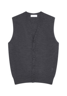 Sleeveless vest with logo in merino wool - Ernardo