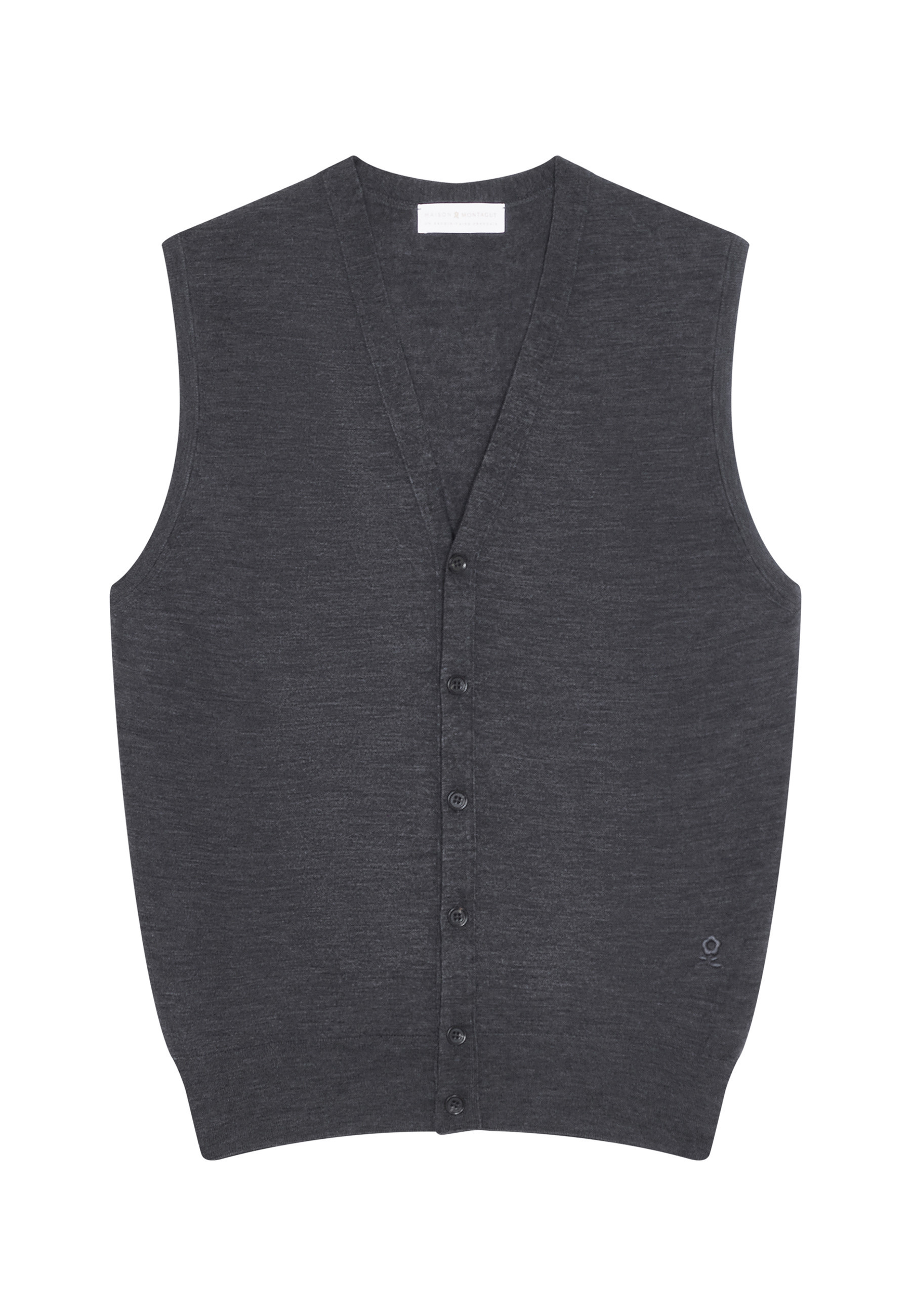 Sleeveless vest with logo in merino wool - Ernardo