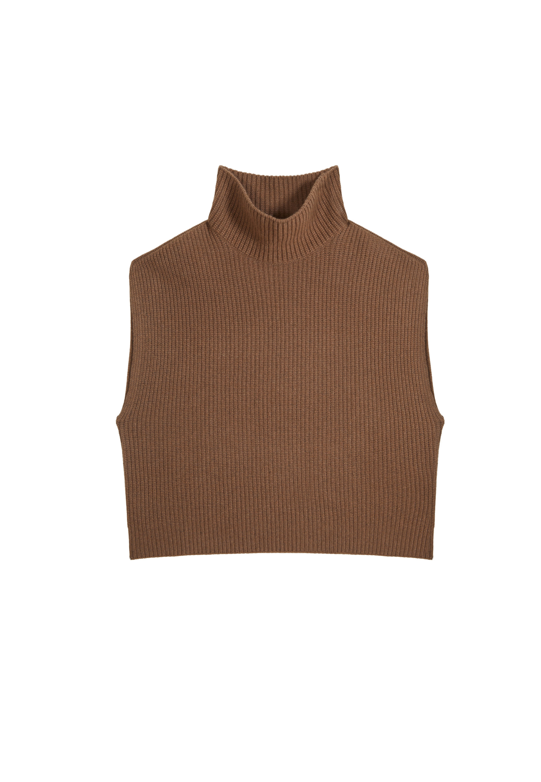 Pull col montant sans manches en cachemire et laine recyclés - Dalya 7801ecru - 82 Ecru