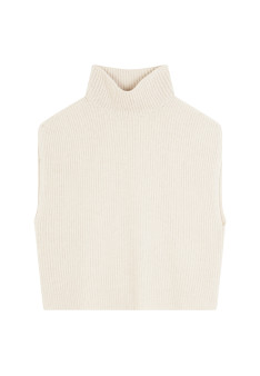Sleeveless high-neck sweater in recycled cashmere and wool - Dalya