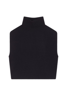Sleeveless high-neck sweater in recycled cashmere and wool - Dalya